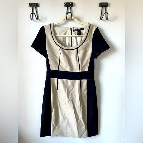 Marc by Marc Jacobs, women’s 4, beige and black color block mini dress - Picture 1 of 9